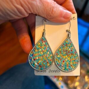 Pastel glass bead earrings